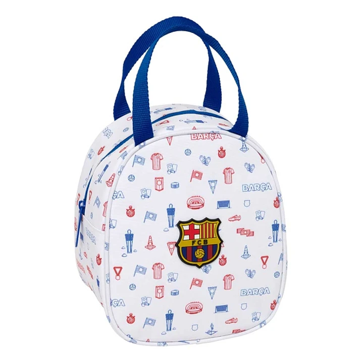Safta F.C.Barcelona Bolsa Preescolar Isotermica - Asa de Mano - Cremallera - 19x22x14cm - Color Blanco 1