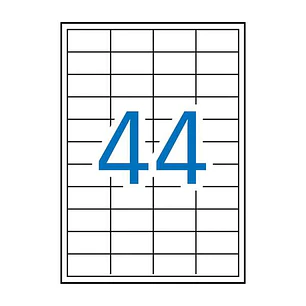 Apli Pack de 4.400 Etiquetas Rectangulares 48.5x25.4mm - 100 Hojas por 44 Etiquetas - Adhesivo Permanente - Cantos Rectos - Color Blanco