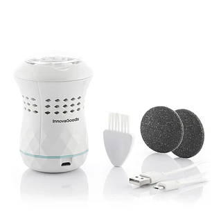 Innovagoods Sofeem Lima de Pedicura - Aspirador Integrado - 2 Velocidades - Bateria 400mAh - Indicador LED - Recargable - Facil Limpieza - 6.5x10cm - 
