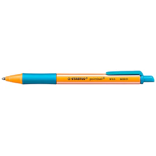 Stabilo Pointball Boligrafo Retractil - Punta de 1mm - Tinta con Base de Aceite - Recargable - 79% Plastico Reciclado - Grip Antideslizante - Color Tu
