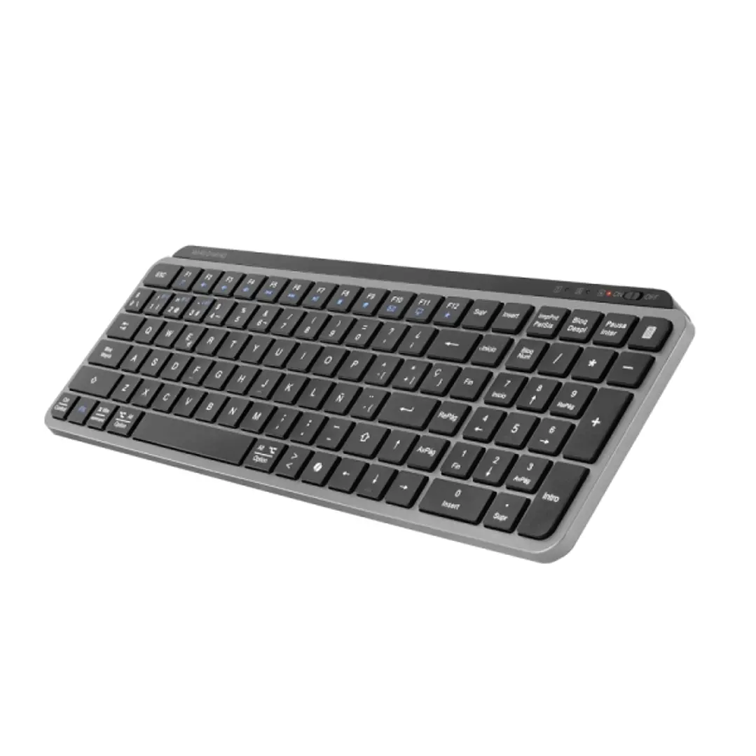 Mars Gaming MK-SILENKEYS Teclado Completo Inalambrico - Bluetooth - Disposicion Francesa AZERTY FR - 720mAh - Teclas Silenciosas de Perfil Bajo - Acce 1