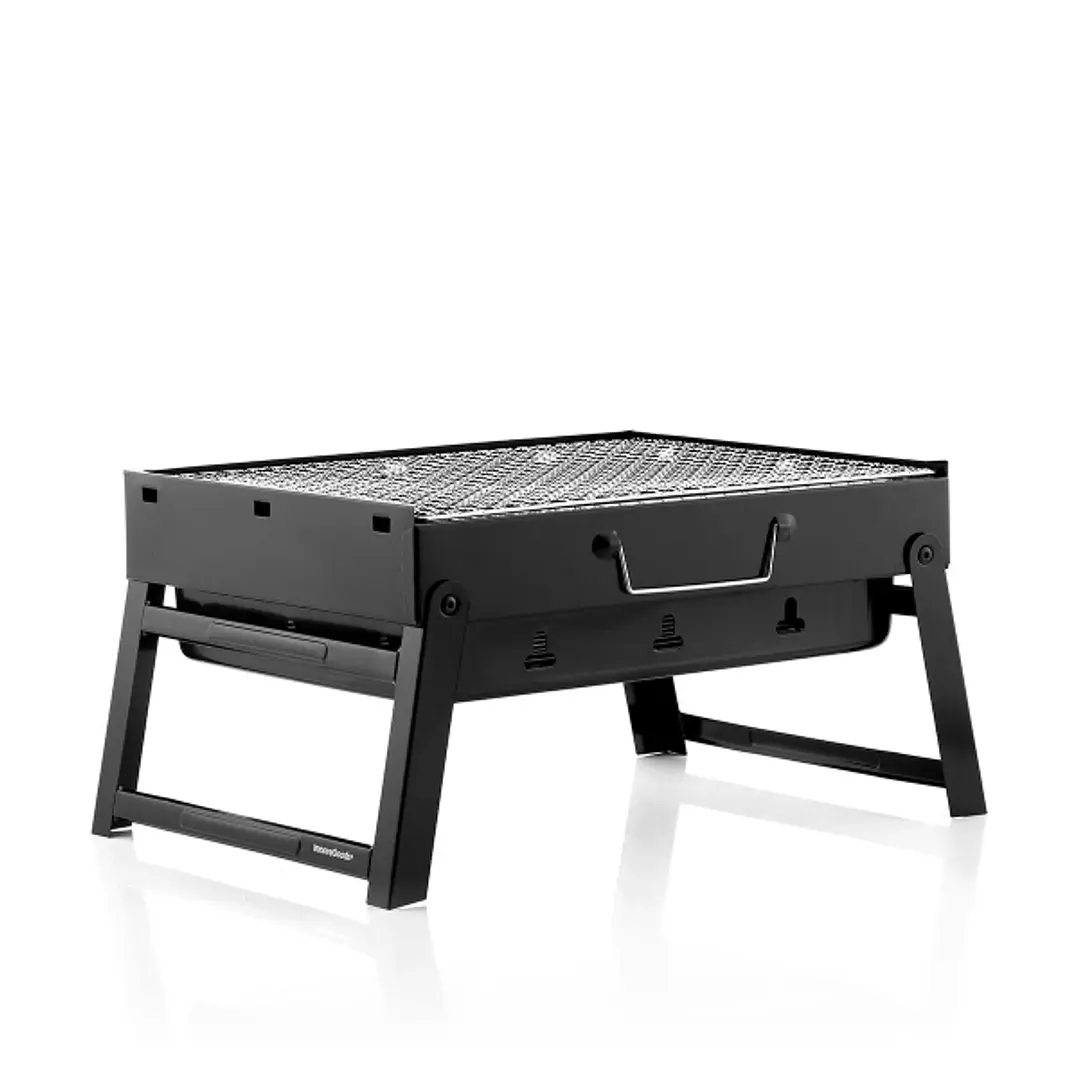 Innovagoods BearBQ Barbacoa Portatil de Sobremesa - Hierro - Plegable - Capacidad hasta 1.5kg de Carbon - Parrilla Extraible de 35X27cm - Facil Limpie 1