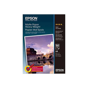 Epson C13S041256 Papel Fotografico A4 167gr - Acabado Mate - 50 Hojas - para Impresoras de Tinta