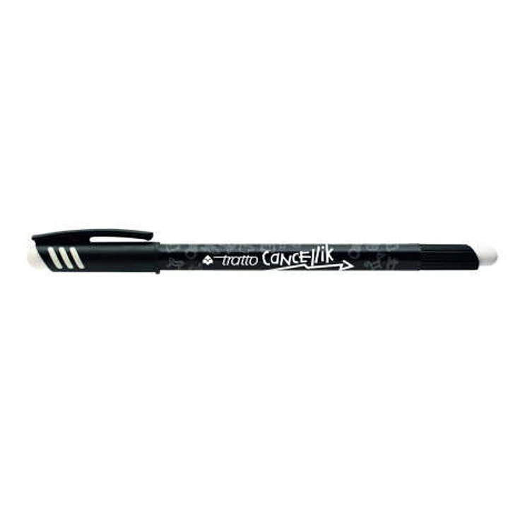 Tratto Cancellik Boligrafo de Bola - Tinta Borrable - Trazo 0.4mm - Doble Goma - Color Negro 1