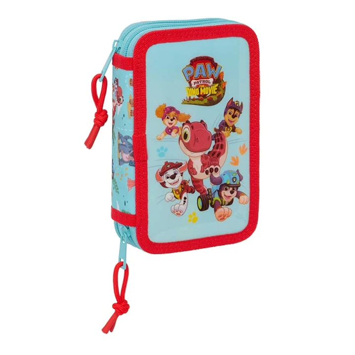 Safta Paw Patrol Dino Rescue Plumier de 2 Pisos - 29 Piezas - Goma - Lapiz - 2 Boligrafos - Sacapuntas - 10 Colores - 14 Rotuladores - 12.5x19.5x4cm - 1