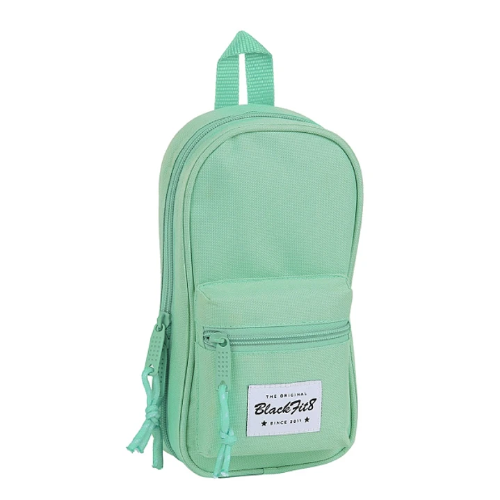 Safta Blackfit8 Plumier Mochila - 33 Piezas - Goma - Lapiz - Tijeras - Sacapuntas - Boligrafos - Fluorescentes - Regla - 12 Rotuladores - 12 Colores - 1