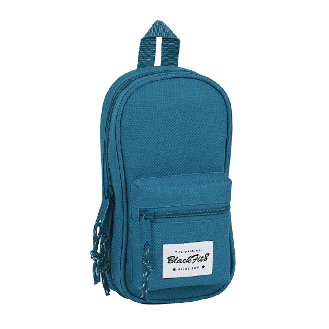 Safta Blackfit8 Egeo Plumier Mochila - 33 Piezas - Goma - Lapiz - Tijeras - Sacapuntas - Boligrafos - Fluorescentes - Regla - 12 Rotuladores - 12 Colo 1