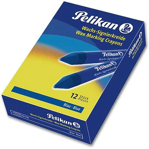 Pelikan Pack de 12 Ceras para Marcar - Punta Resistente - Ideal para Resaltar Textos - Color Azul