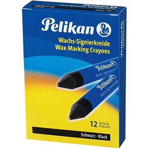 Pelikan Pack de 12 Ceras para Marcar - Punta Resistente - Ideal para Resaltar Textos - Color Negro