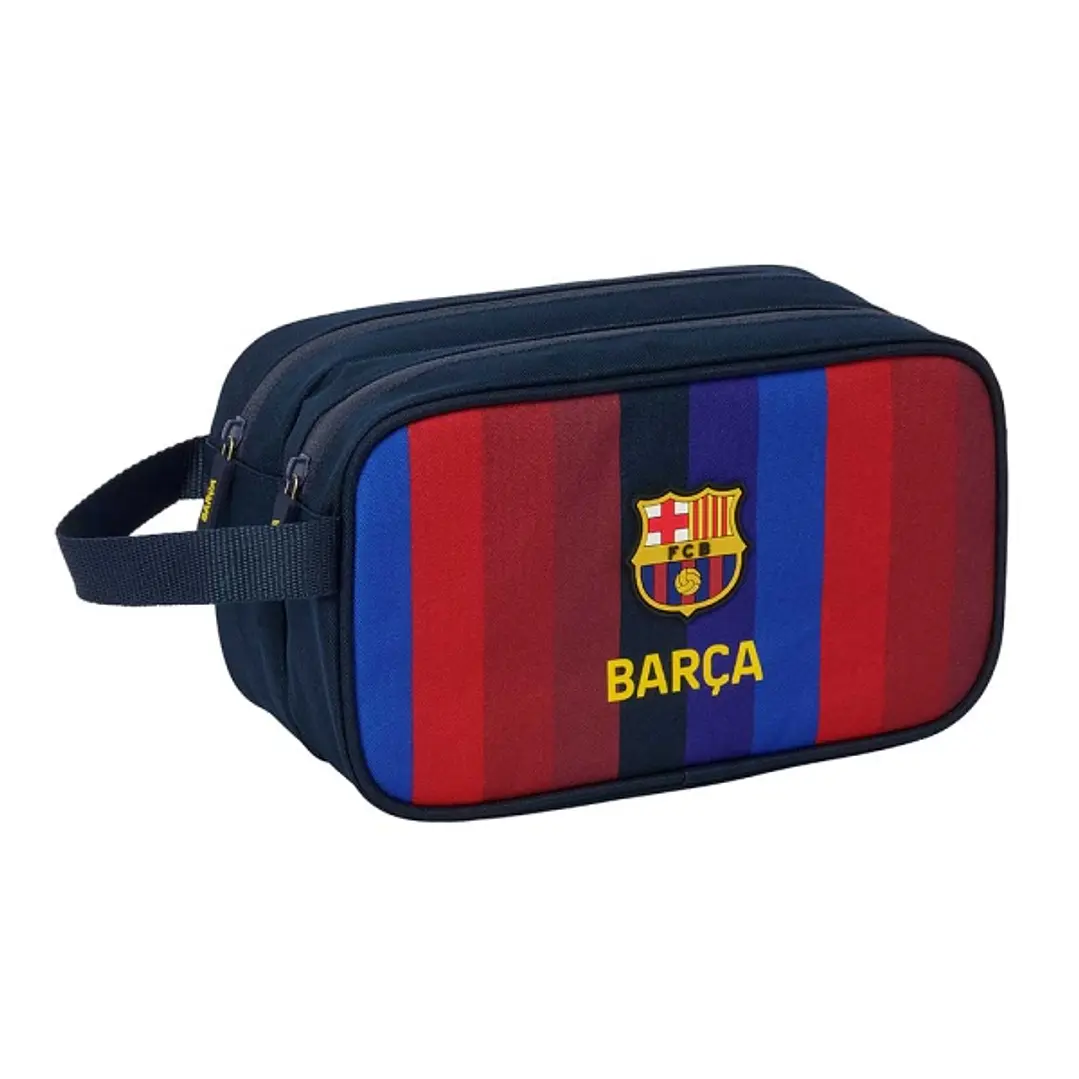 Safta F.C.Barcelona 1ª Equipacion 26/27 Neceser - 2 Compartimentos con Cremallera - Adaptable a Carro - Asa de Mano Lateral - 26x15x12.5cm - Color Azu 1