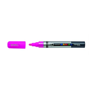 Lyra Mark All Rotulador Permanente - Multisuperficie - Punta Redonda - 2mm - Color Rosa Neon