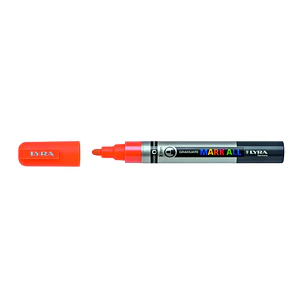 Lyra Mark All Rotulador Permanente - Multisuperficie - Punta Redonda - 2mm - Color Naranja Neon