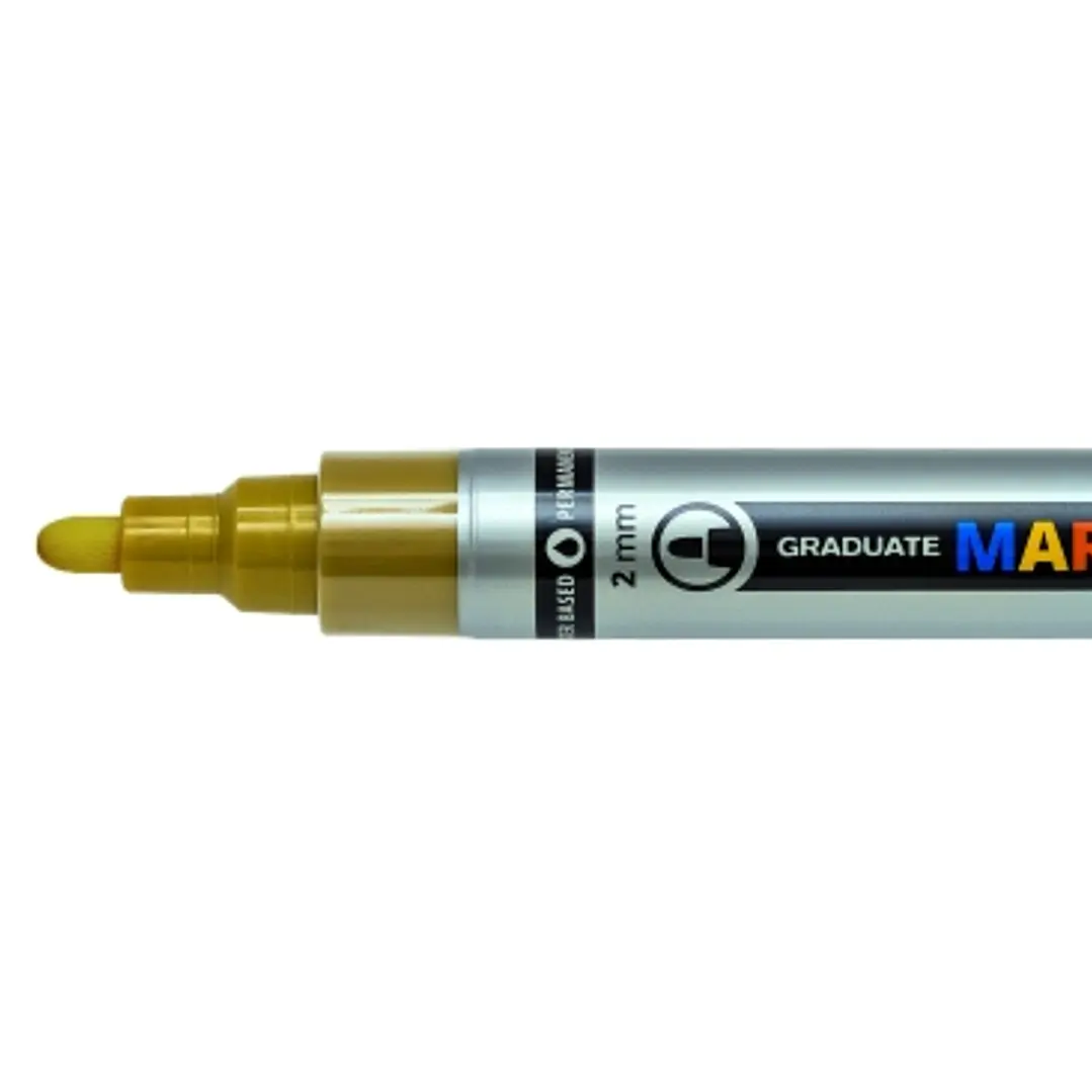 Lyra Mark All Rotulador Permanente - Multisuperficie - Punta Redonda - 2mm - Color Oro 1
