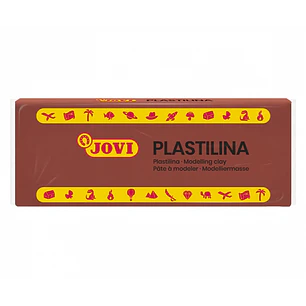 Jovi Caja de 15 Pastillas de Plastilina 150gr - 100% Vegetal - Muy Moldeable - No Se Seca - Sin Gluten - Libre de Alergenos - No Toxica - Color Marron