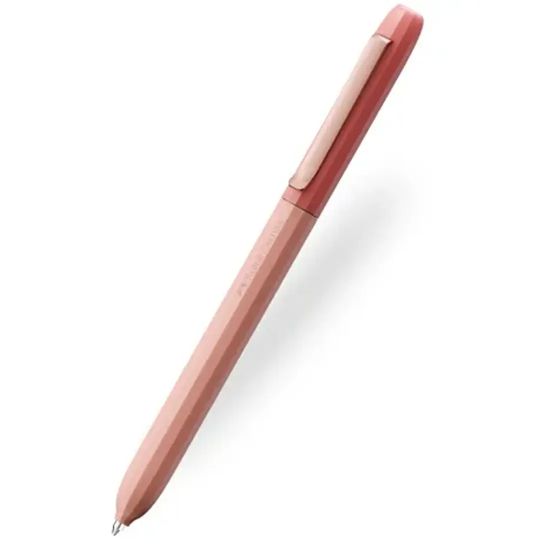Faber-Castell Avori Boligrafo de Mecanismo Giratorio XB - 92% de Plastico Reciclado - Clip Metalico Solido - Color Naranja Fuego 1
