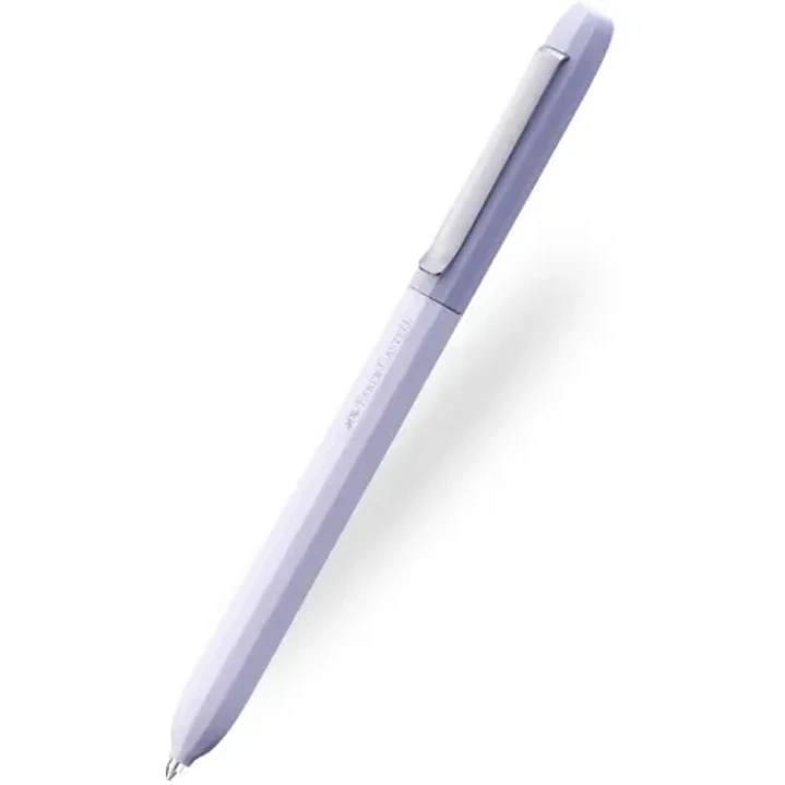 Faber-Castell Avori Boligrafo de Mecanismo Giratorio XB - 92% de Plastico Reciclado - Clip Metalico Solido - Color Lavanda 1