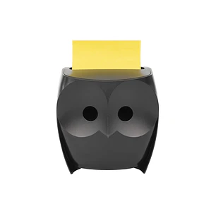 Post-It Super Sticky Dispensador con 2 Blocs de 45 Z-Notas - Forma de Buho - Forma - Color Negro