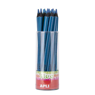 Apli Jumbo Fluor Lapices Triangulares 5mm de Grosor - Mejor Sujecion y Mayor Cobertura - Color Azul Fluor