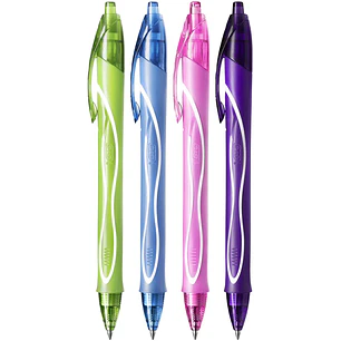 Bic Gel-Ocity Quick Dry Pack de 12 Boligrafos de Gel Retractil  - Punta Media de 0.7 mm - Tinta de Gel - Anti-Manchas - Secado Ultra Rapido - Colores 
