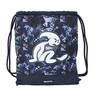 Safta el Niño Navy Saco Plano - Bolsillo con Cremallera - Cierre con Cordones - 5L - Ligero y Practico - Espacio Amplio - Facil de Transportar - 350x1