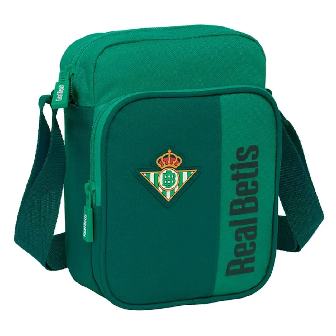 Safta Real Betis Balompie Bandolera - Cremallera - Bolsillo Frontal - Bandolera Ajustable - Resistente al Agua - 2L - 160x60x220mm - Color Verde 1