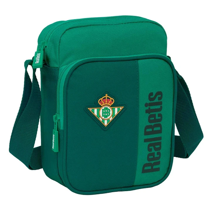 Safta Real Betis Balompie Bandolera - Cremallera - Bolsillo Frontal - Bandolera Ajustable - Resistente al Agua - 2L - 160x60x220mm - Color Verde 1