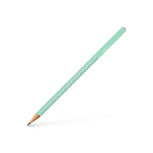 Faber-Castell Sparkle Aurora Lapiz Triangular de Grafito B - Mina Resistente a la Rotura - Con Cabelilla Plateada - Color del Cuerpo Verde Menta