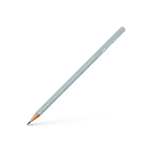 Faber-Castell Sparkle Aurora Lapiz Triangular de Grafito B - Mina Resistente a la Rotura - Con Cabelilla Plateada - Color del Cuerpo Azul Helado