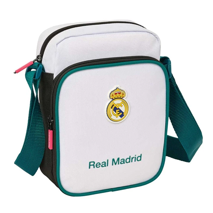 Safta Real Madrid Equipacion 26/27 Bolsito con Bandolera Ajustable - Cierre con Cremallera - Compartimento Trasero con Velcro - Bolsillo Frontal - 16x 1