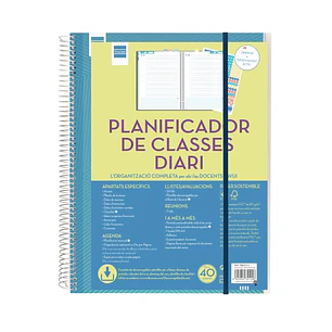 Finocam Organizacion Planificador de Clases sin Fechar en Catalan para Docentes - 1 Dia por Pagina - 230x310mm - Tapas de Polipropileno - Papel de 80g