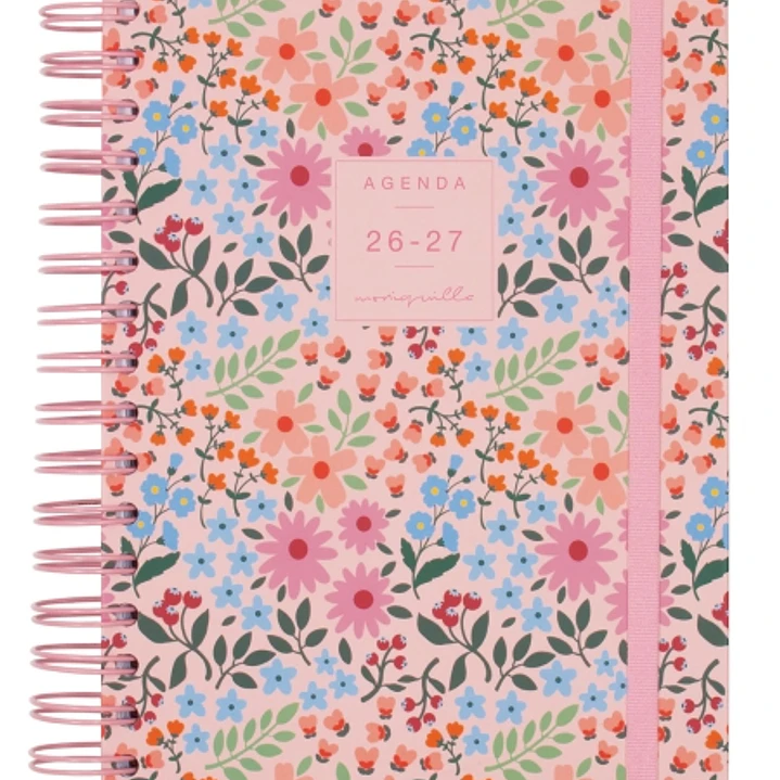 Finocam Moniquilla Agenda Escolar 26/27 en Catalan - 1 Dia por Pagina - Formato E10 - 155x212mm - Tapa Dura - Papel de 80g/m2 - Espiral Metalica - Mul 1