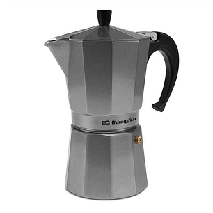 Orbegozo KFS 920 Cafetera de Aluminio Silver - Capacidad para 9 Tazas - Apta para Cocinas a Gas - Electricas o Vitroceramica - Mango Ergonomico - Valv