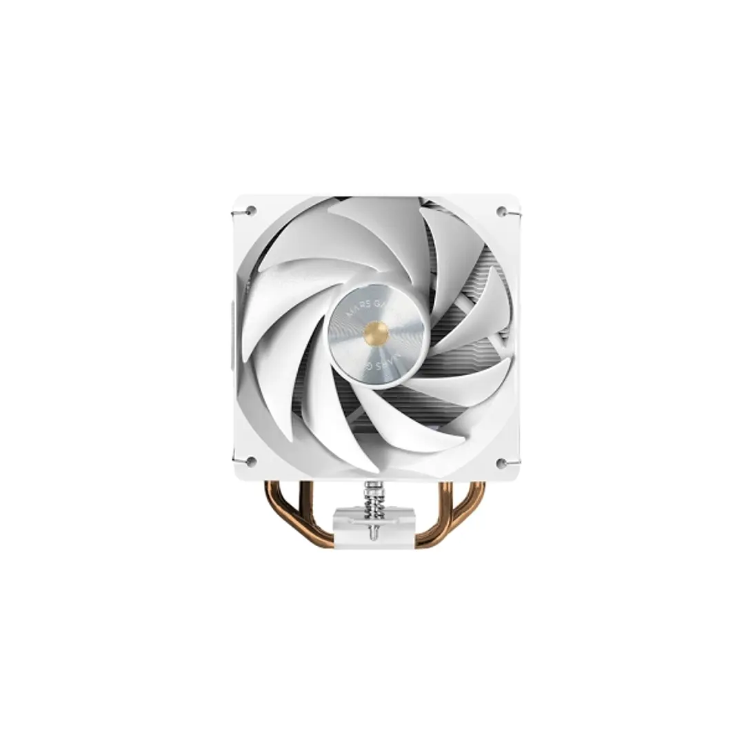 Mars Gaming MCPU-X4 Disipador CPU con 230W de Potencia - Ventilador PWM de 120mm - 4 Heatpipes HCT - Aletas de Aluminio - 120x68x154mm - Color Blanco 1