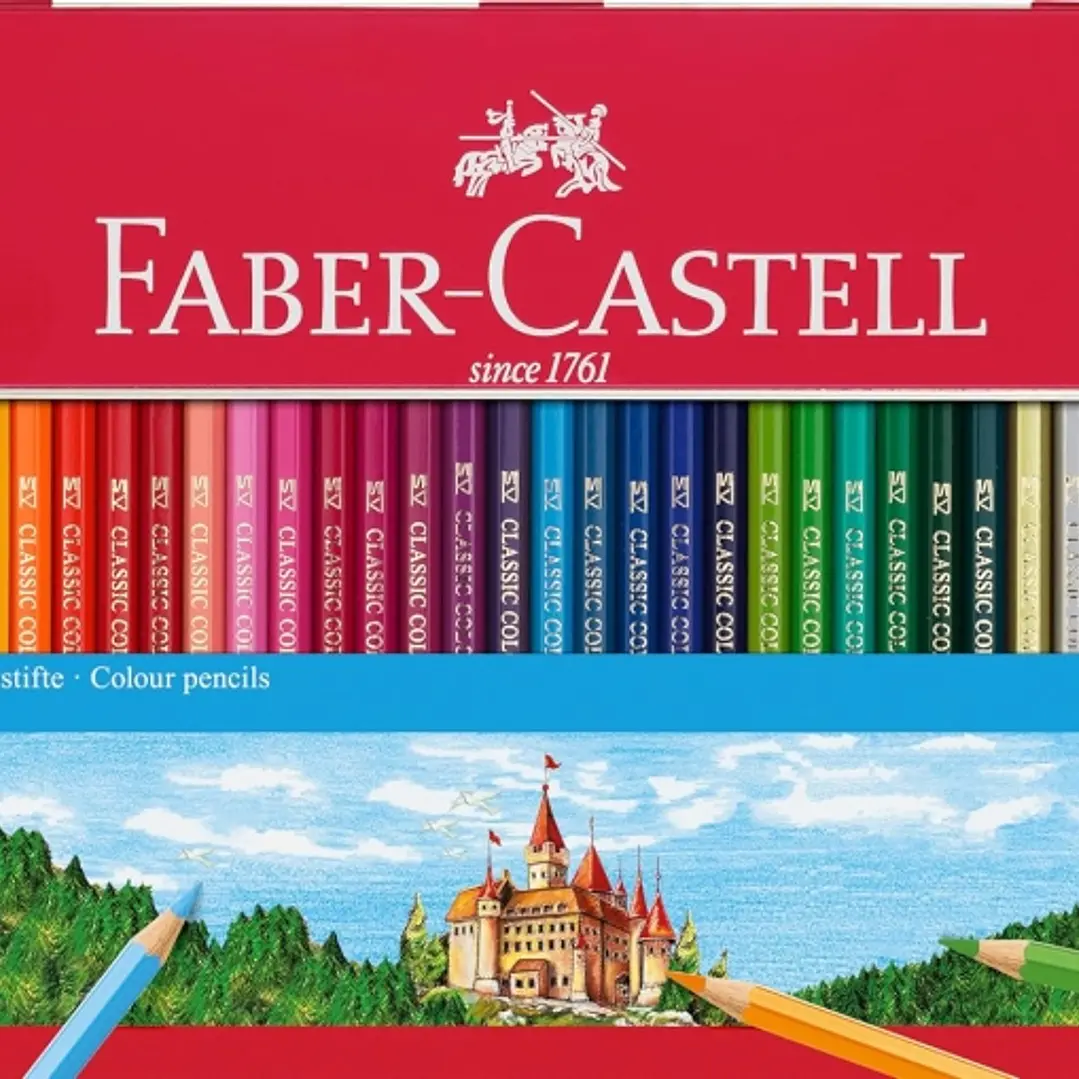 Faber-Castell Classic Colour Caja Metalica con 36 Lapices de Colores Hexagonales - Resistencia a la Rotura - Colores Surtidos 1