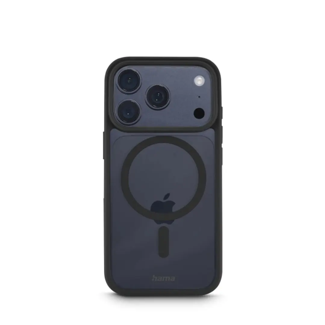 Hama Frame Protect Funda para iPhone 17 Pro - Antideslizante - Magnetico - Policarbonato y Poliuretano Termoplastico - Bordes Elevados - Color Negro y 1