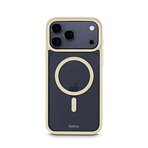 Hama Frame Protect Funda para iPhone 17 Pro Max - Antideslizante - Magnetico - Policarbonato y Poliuretano Termoplastico - Bordes Elevados - Color Bei