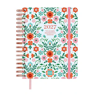 Finocam Vitae Agenda de Espiral - 16 Meses - Semana Vista Horizontal - Formato 4º - 155x217mm - Tapa Dura - Papel de 80g/m2 - Cierre con Goma Elastica