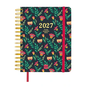 Finocam Vitae Agenda de Espiral en Catalan - 16 Meses - Semana Vista Horizontal - Formato 4º - 155x217mm - Tapa Dura - Papel de 80g/m2 - Goma Elastica