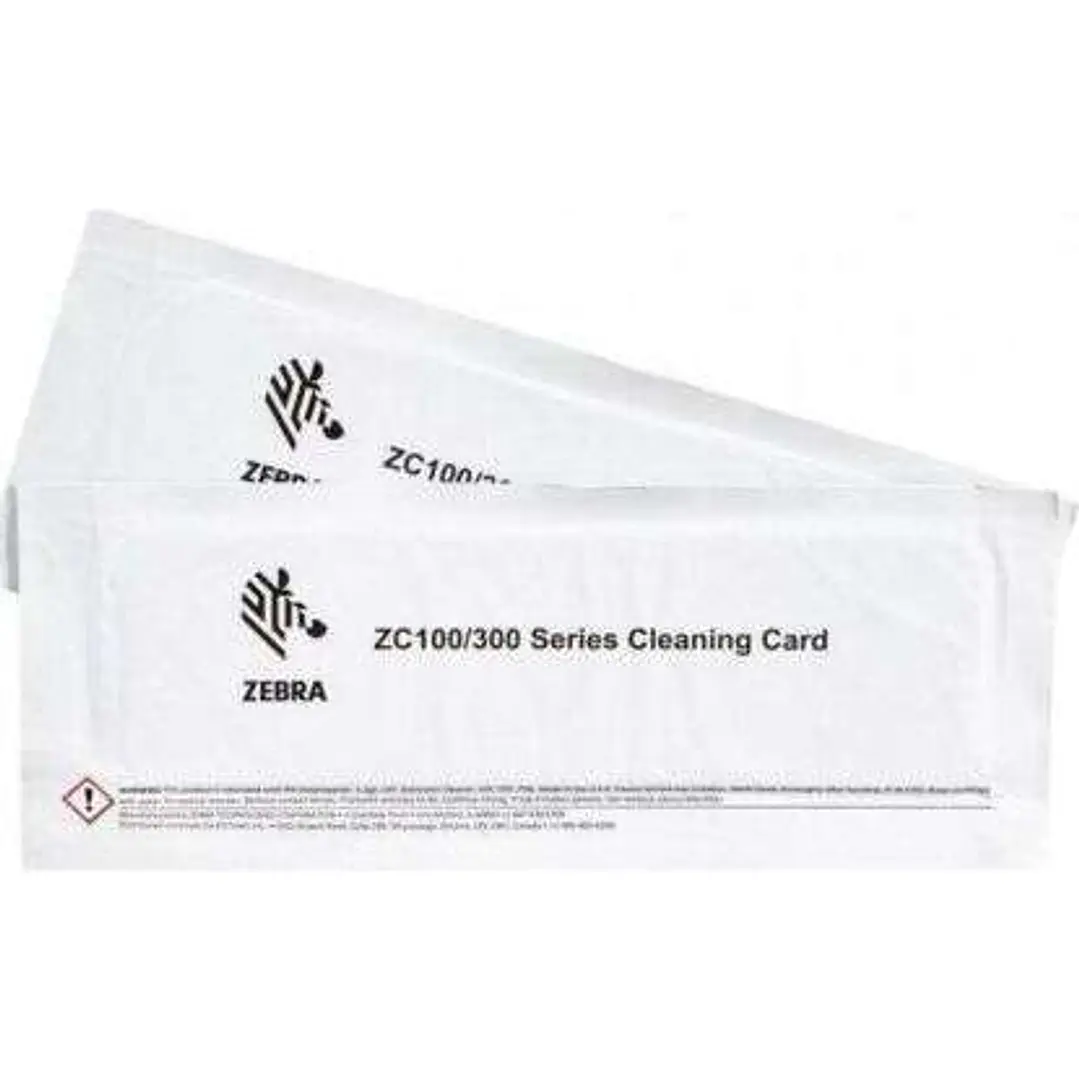 Zebra ZC100/ZC300 Kit de 2 Tarjetas de Limpieza Originales 1