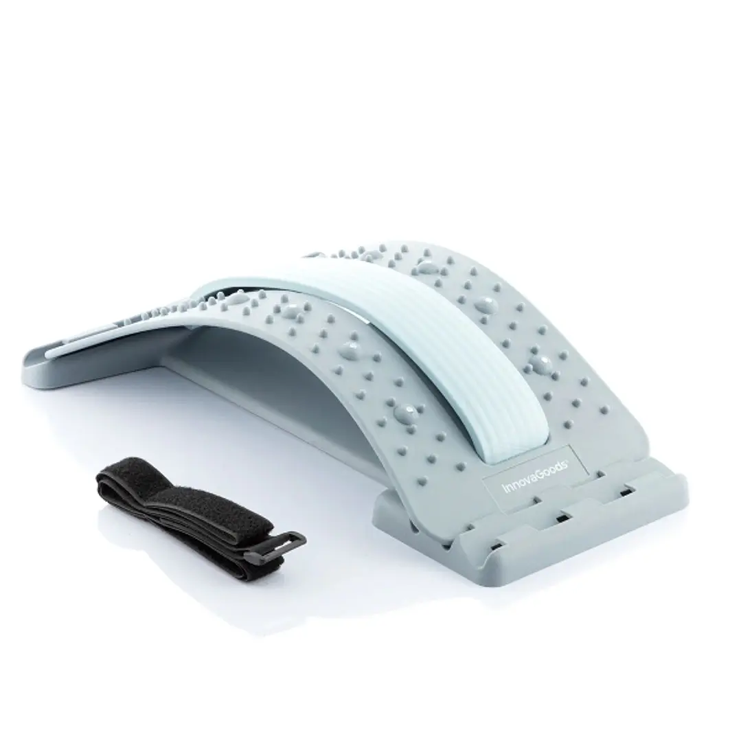 Innovagoods Lumport Soporte Lumbar con Puntos de Presion y Magneticos - Corrector de Estiramiento - Soporta hasta 100kg - 3 Niveles de Altura - 37.5x2 1