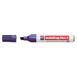 Edding Nº1 Rotulador Permanente - Punta Biselada - Trazo entre 1 y 5 mm. - Recargable - Secado Instantaneo - Color Azul