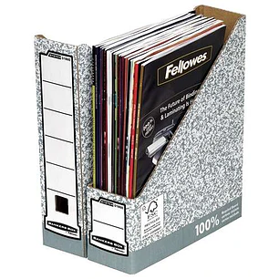 Fellowes Bankers Box Revistero A4 80mm - Montaje Manual - Carton Reciclado Certificacion FSC - Color Gris