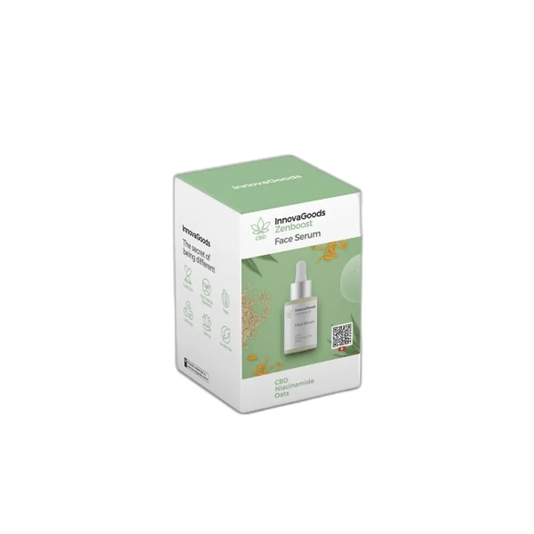 Innovagoods Zenboost Serum Facial con CBD - Contenido 30ml - Vegano - Uso Diario - Dermatologicamente Probado - No Testado en Animales 1