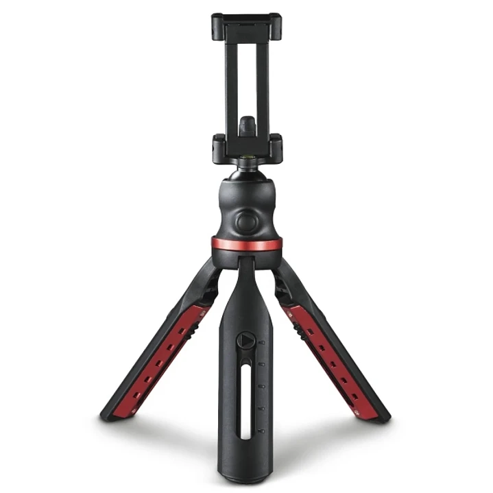Hama Solid Tripode Mini para Smartphone y Camara - Peso Max 270g - Plegable - Altura Ajustable hasta 19cm - Plastico - Cabezal de Bola 3D - Color Negr 1