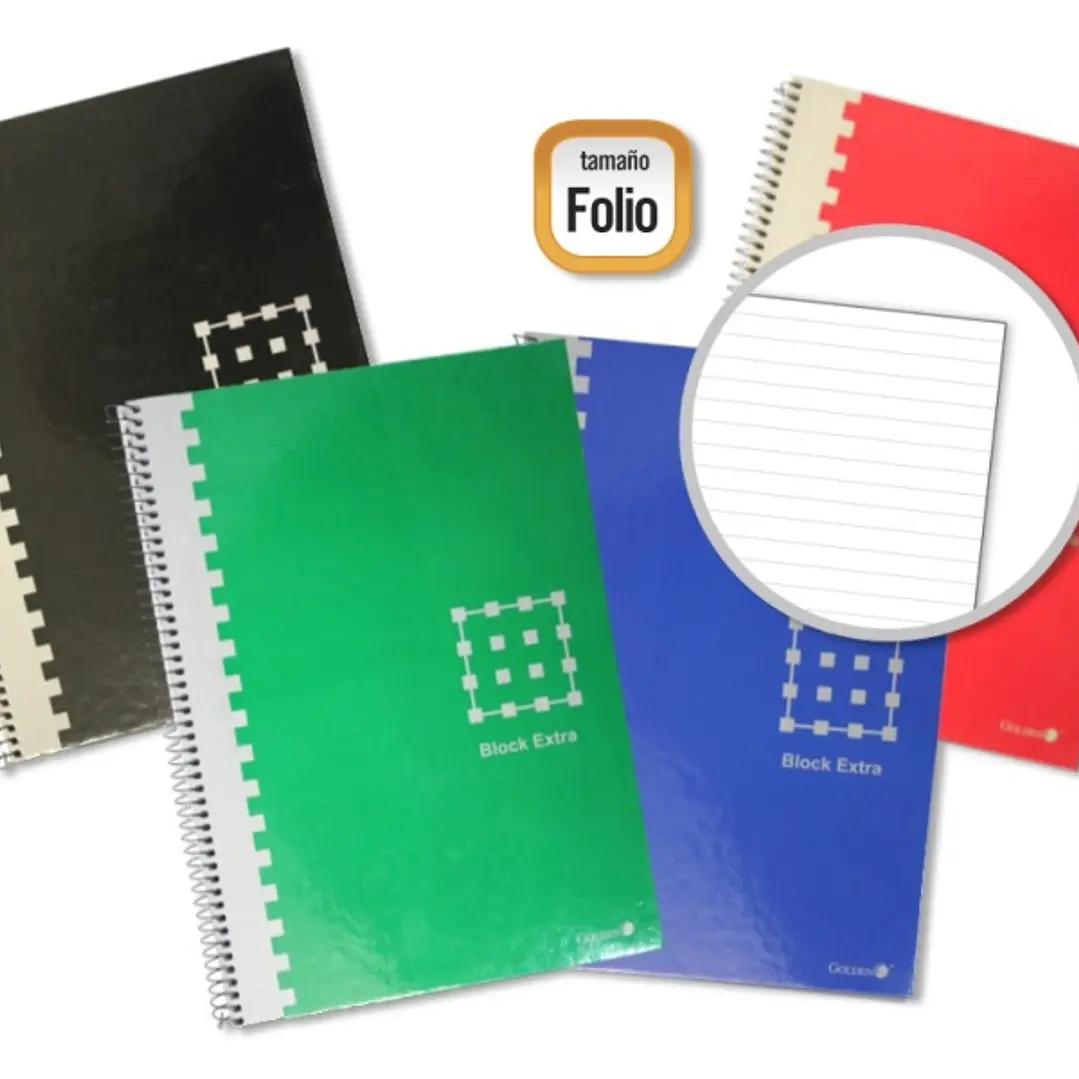 Golden Cuaderno Espiral Folio 80 Hojas 60grs 1 Raya - Margen Remarcado - Tapa Extradura - Colores Surtidos 1