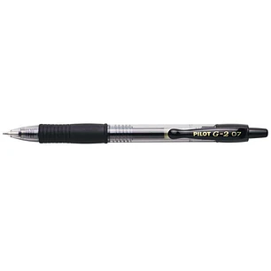 Pilot Boligrafo de Gel G2 Rollerball Retractil - Recargable - Punta de Bola Redonda 0.7mm - Trazo 0.32mm - Grip Ergonomico - Color Negro
