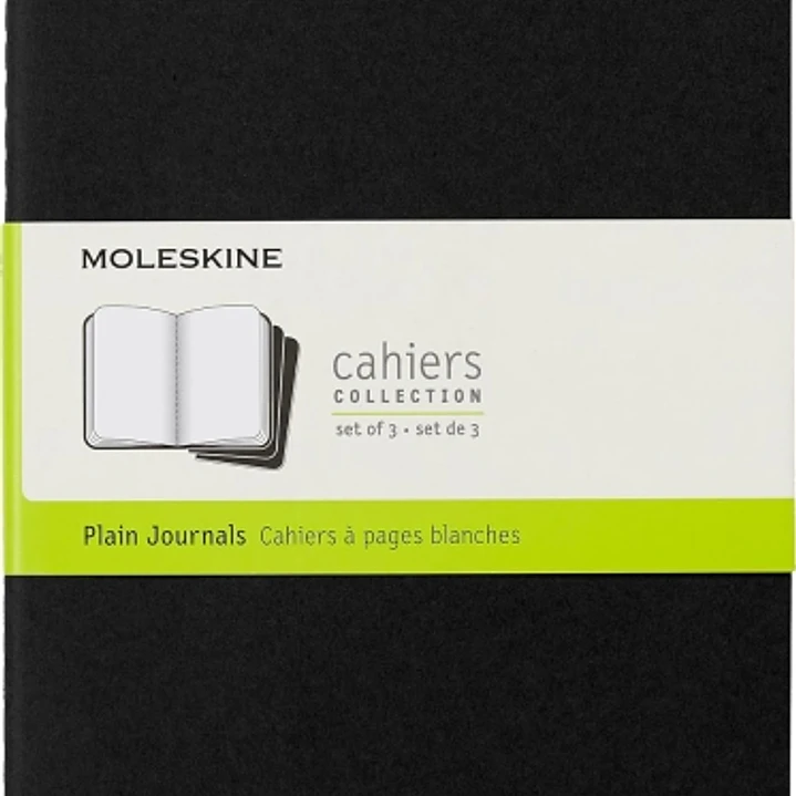 Moleskine Cahier Pack de 3 Libretas - Papel Marfil Liso - 70g/m2 - Esquinas Redondeadas - Solapa para Notas Sueltas - Costuras Visibles en el Lomo - 1 1
