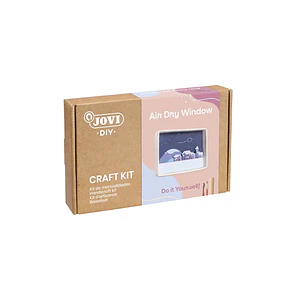 Jovi Diy Kit de Manualidades para Ventana con Paisaje - Pasta Endurecible Air Dry - Herramientas de Modelaje - Pinturas Gouache - Pinceles - Accesorio