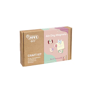 Jovi Diy Kit de Manualidades para Hacer Imanes con Pasta Endurecible Air Dry - Instrucciones Paso a Paso - Enlace a Video Tutorial - Incluye Herramien