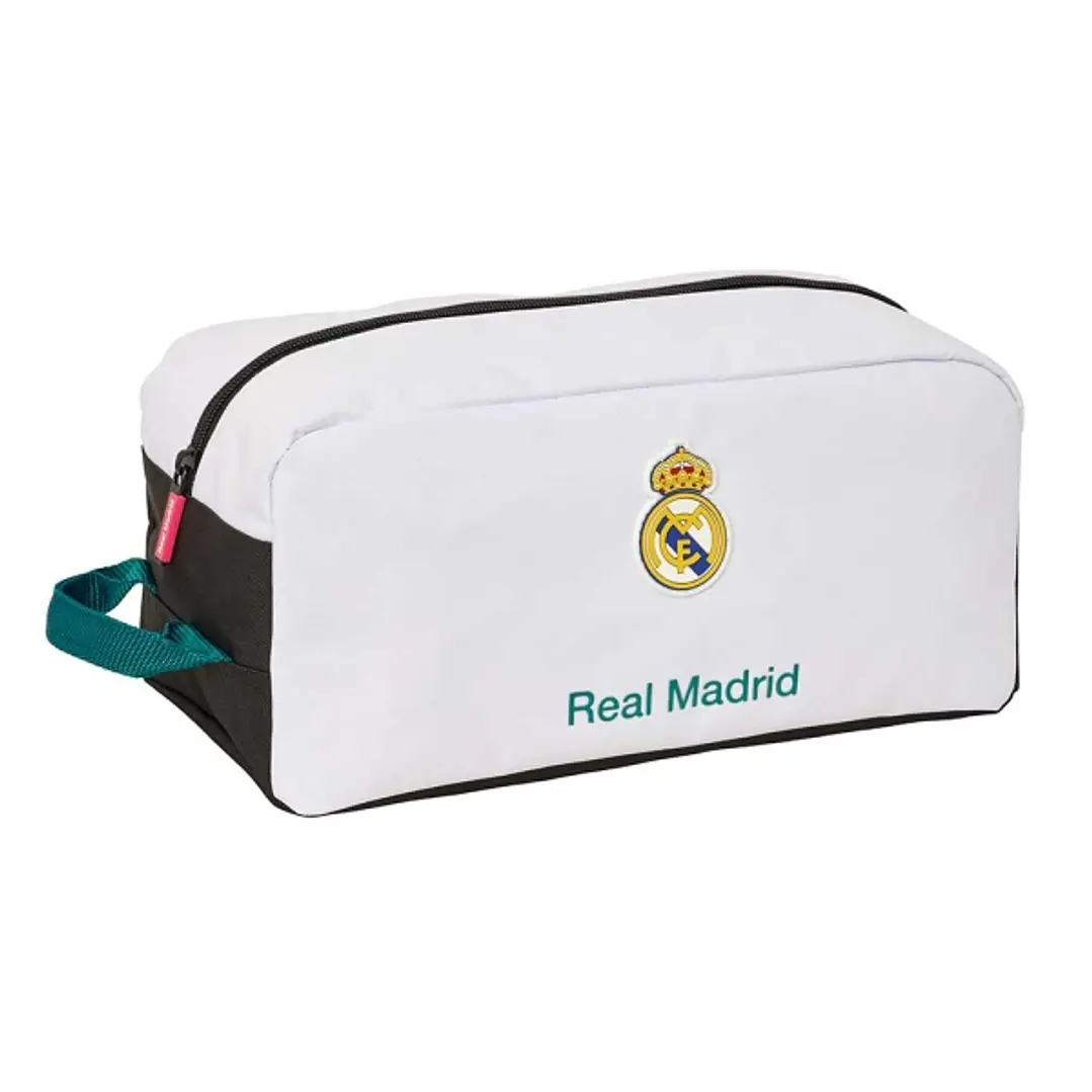 Safta Real Madrid Equipacion 26/27 Zapatillero - Capacidad 9L - Asa de Mano Lateral - 34x15x18cm - Color Blanco y Negro 1